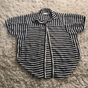 Chico’s black and white stripe blouse